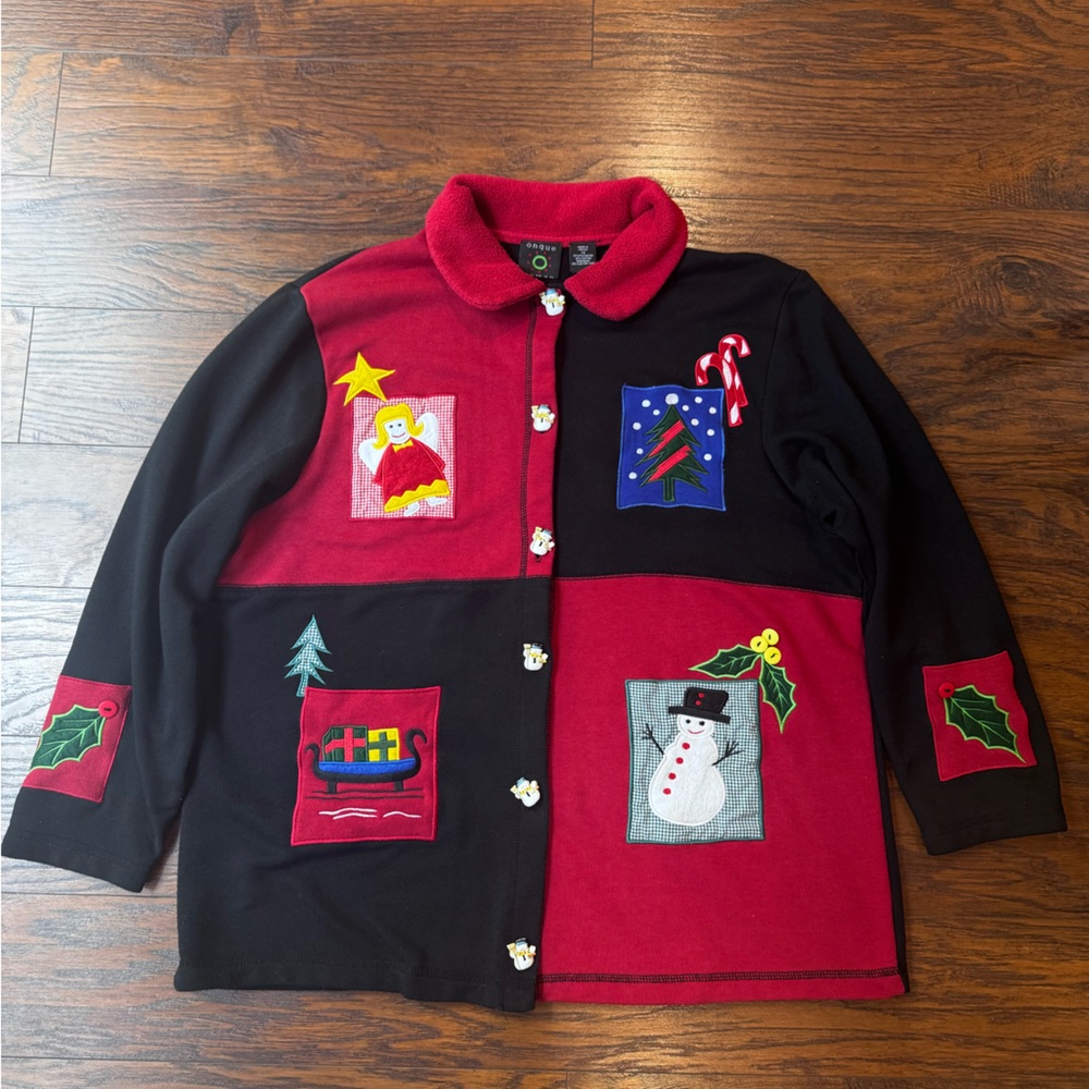 {Onque Woman} Christmas Jacket Cardigan Vintage